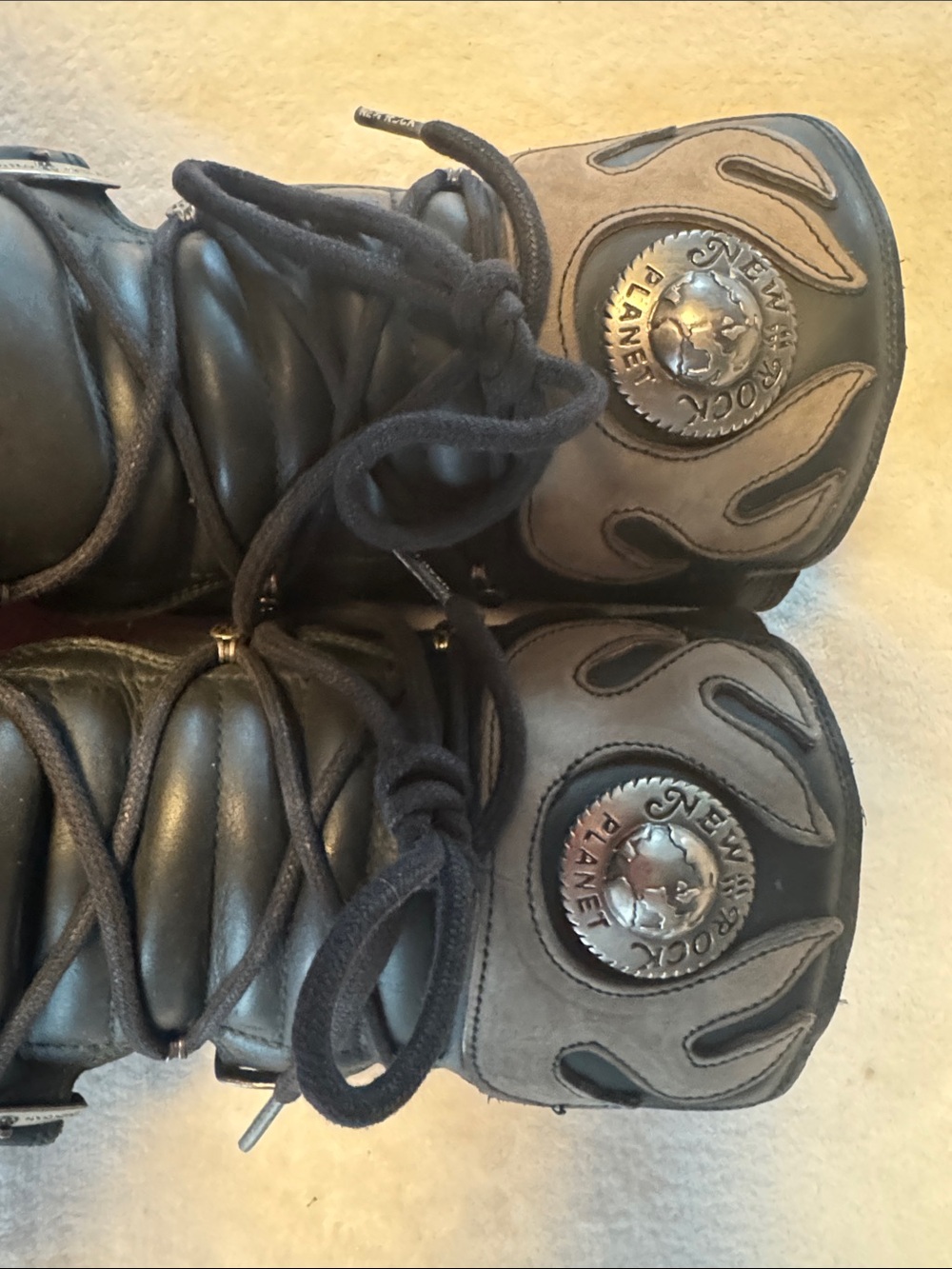 New Rock Men’s Black & Brown Lace-Up Platform Boots - Picture 5 of 12